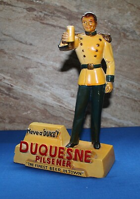 #ad Vintage Duquesne Beer Garden Bar Tavern Advertising Chalk Ware Figurine $375.00