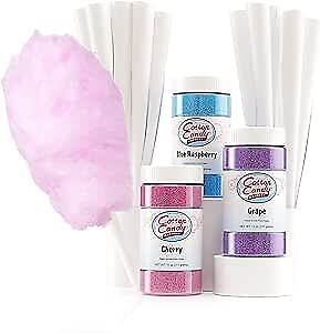 Floss Sugar Variety Pack with 3 11oz Plastic Cherry Grape Blue Raspberry #ad $40.16