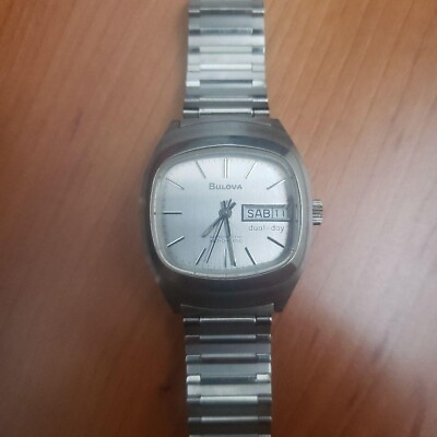 BULOVA Automatic watch running silver tone dual day $250.00