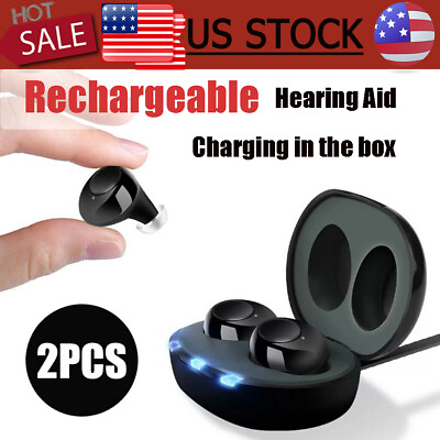 #ad Digital Hearing Aids Rechargeable In The Ear Severe Loss Invisible High Power US $26.96
