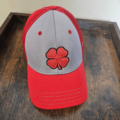 #ad Black Clover Live Lucky Fitted Two Tone Red Gray Snapback Baseball Cap S M $27.99