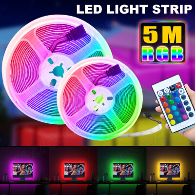 #ad 10mLED Strip Lights TV Back Light 3528 RGB Colour Changing Atmosphere Decorative $27.99