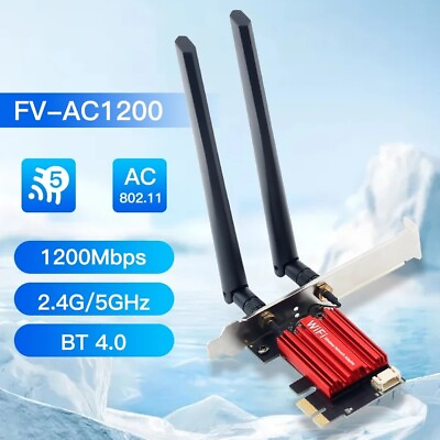 FENVI WiFi 5 PCI E Wireless bluetooth and AC1200 Network Card Dual Band Adapter $31.49
