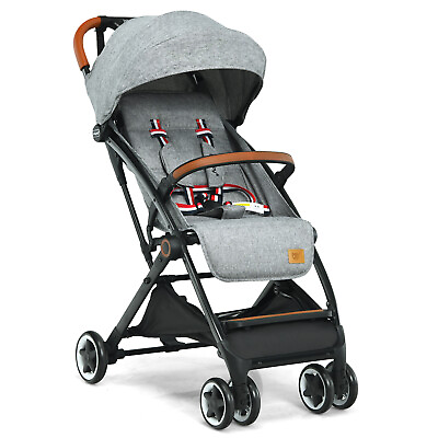 #ad Babyjoy Lightweight Baby Stroller Aluminium Frame w Net for Travel Gray $105.99