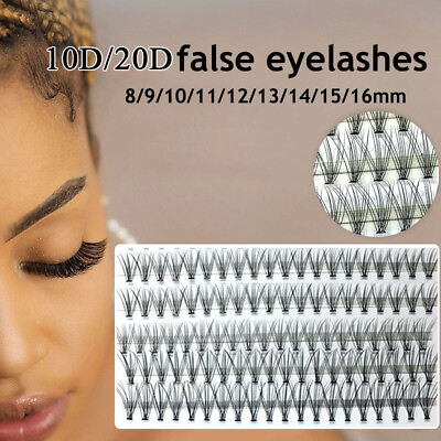 100 Cluster False EyeLashes Curl Thick Individual Natural Eye Lashes Extension Ṅ $3.18