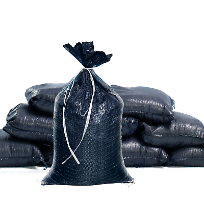 BLACK Military Style OD Heavy Duty Sandbag Sand Bags 26quot; x 14quot; Sandbags Poly $275.99