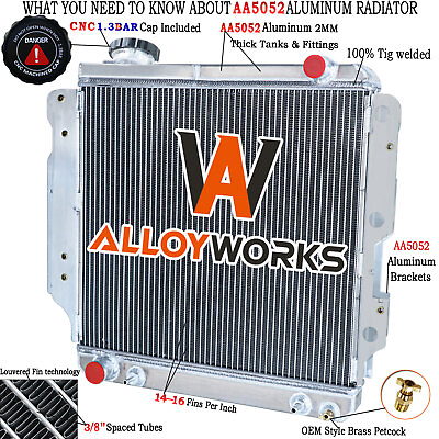 #ad 4 Row Aluminum Radiator for 1987 2006 Jeep Wrangler YJ TJ LJ 2.4L 2.5L 4.0L $179.00