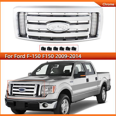 #ad Front Grille Grill Chrome For 2009 14 Ford F 150 F150 XLT Replace For FO1200511 $154.46