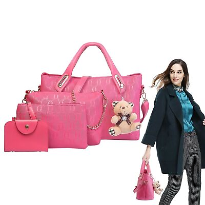 4Pcs Set Women Lady Leather Handbags Messenger Shoulder Bags Tote Satchel Purse $16.99