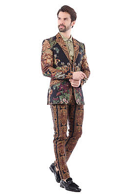 BARABAS Men#x27;s Floral Lion Animal Print Peak Lapel Baroque Suit 3SU26 #ad $401.50