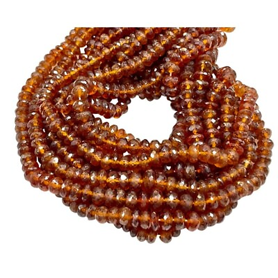 #ad AAA Hessonite Garnet Natural Gemstone Faceted Beads Strands 4 6mm Graduated $20.99