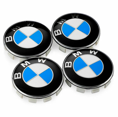 Genuine BMW 4pcs 68mm Wheel Center Caps Hubcaps Emblems Logo Covers Blue 2.68quot; #ad $25.00