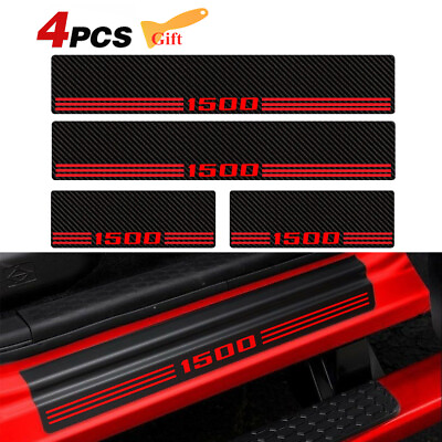 #ad 4x For Dodge Ram 1500 Accessories Red Cab Door Sill Cover Protector Step Sticker $12.91