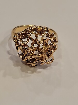 #ad BEAUTIFUL 14KT YELLOW GOLD CLUSTER RING SIZE 5.5 4.75g $299.95