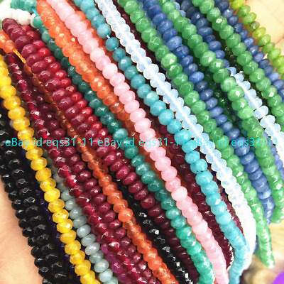 #ad Natural 2x4mm Faceted Rondelle Gemstone Abacus Loose Beads 15quot; Strand $2.99