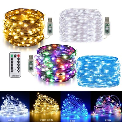 50 300LED Copper Wire Party USB Twinkle LED String Fairy Lights w Remote Party $11.98