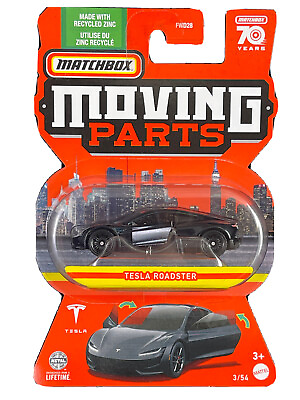 #ad Matchbox 2023 MBX 70 Years Moving Parts 3 54 Blue Black Tesla Roadster $3.16