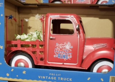 #ad Members Mark Star Spangled Summer Pre Lit Vintage Truck 4th Of July NEW $19.99