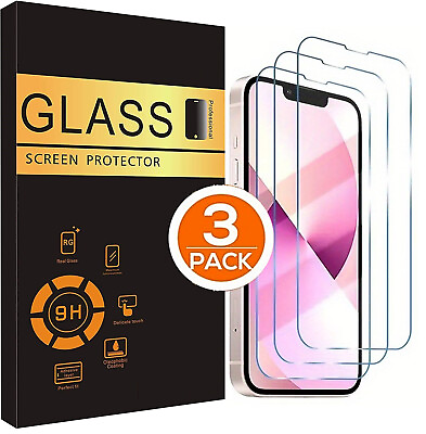 3 PACK For iPhone 15 14 13 12 11 Pro Max X XS XR Tempered GLASS Screen Protector $2.58