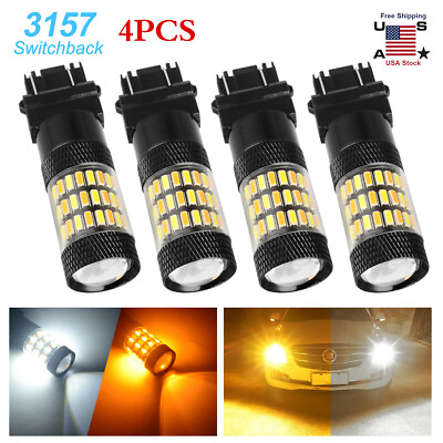#ad 4XWhite Amber Switchback LED Turn Signal Light Bulb For Chevy Silverado1500 2500 $17.88