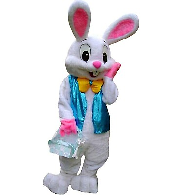 #ad MatGui Easter Party Rabbit Costume Bunny Mascot Costume Adult Size Fancy Dress $62.87