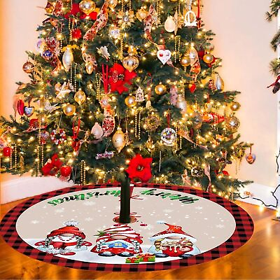 #ad 47inch Merry Christmas Tree Skirt Merry Xmas Winter Holiday Party Decorations $8.99