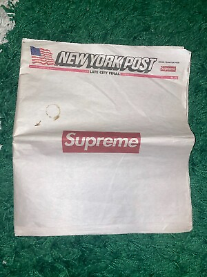 #ad Supreme New York Post Late City Final White Newspaper $15.00