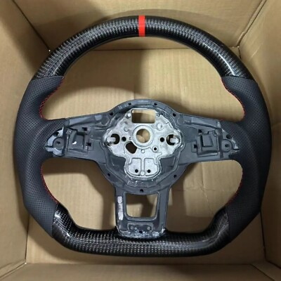 #ad Carbon Fiber Flat Sport Steering Wheel For 2013 2020 For VW Golf GTI Golf R $369.99
