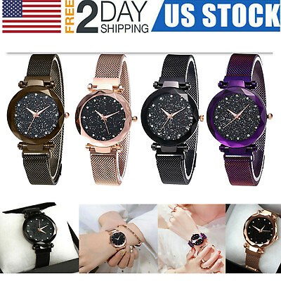 #ad Luxury Starry Sky Watch Magnetic Strap Buckle Diamond Watches Ladies Women Gifts $7.31