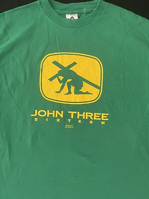 #ad #ad Kerusso John Three Sixteen John deere Parody Green Funny Tshirt Medium $15.00