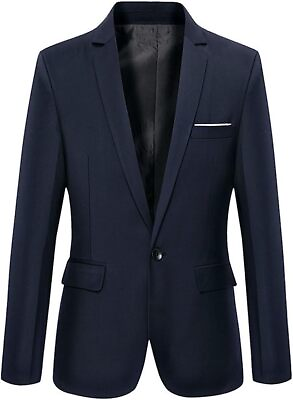 Mens Slim Fit Casual One Button Blazer Jacket $85.56