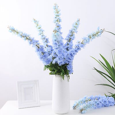 #ad 1pc False Delphinium Flower Eco friendly Easy to Maintain Ornamental Artificial $9.68