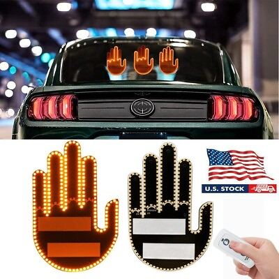 #ad 1x LED Middle Finger Light Hand Finger Gesture Light w Remote Car Signs Light $15.98