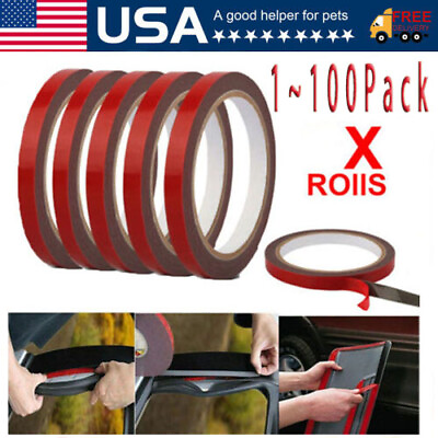 #ad 100 Auto Tape Acrylic Foam Double Sided Back Car Mounting Adhesive 3m x10mm 10ft $2.99