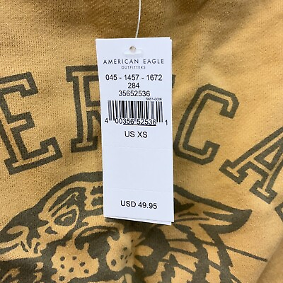 American Eagle Outfitters Pullover Sweatshirt Womens Size XS Yellow Long Sleeves $31.71