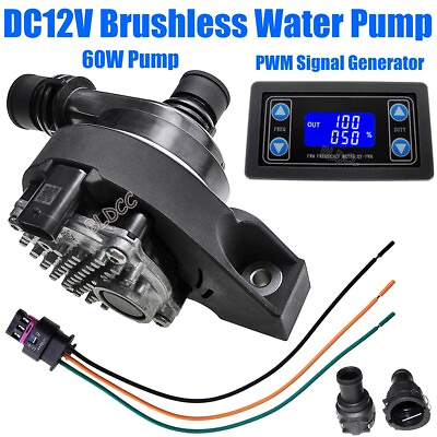 #ad Auto Electric Water Coolant Pump 12V DC 60W Brushless Pump amp;PWM Signal Generator $44.99
