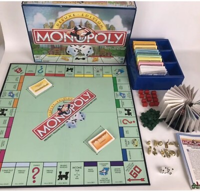 #ad Monopoly Deluxe Edition Board Game Parker Brothers 1998 vintage. complete $17.95