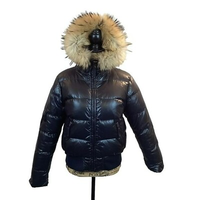 #ad SAM Fur Trim Down Puffer Hooded Coat $350.00