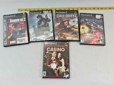 Lot of 5 Playstation 2 Games Call Duty 2 Metal Honor Drome Rainbow Casino $10.75
