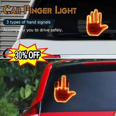 #ad Funny Car Middle Finger Gesture Light with Remote2023 $19.16