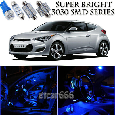 #ad For Hyundai Veloster 2012 Blue LED Interior Kit White LED License Light 11PCS $11.84