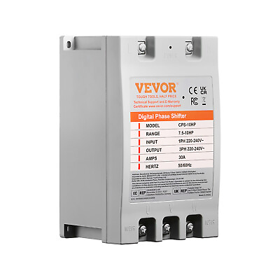 #ad VEVOR 10HP Single 1 Phase to 3 Phase Converter Digital Phase Shifter 30A 220V $189.99