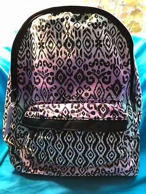 #ad Claire#x27;s Tribal Print Purple Lavender Teal White Black Print Backpack New $9.99