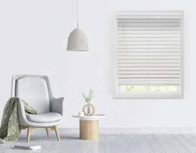 #ad 2.5quot; Cordless Faux Wood Blinds White $24.39