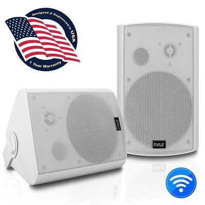 Pyle PDWR61BTWT Wall Mount Waterproof amp; Bluetooth Speakers 6.5 Indoor Outdoor $143.99