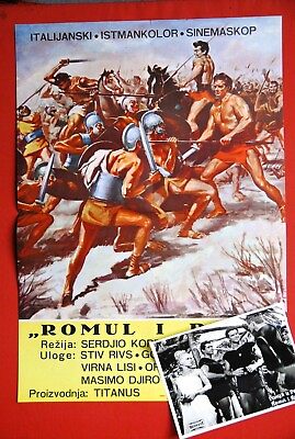 #ad ROMOLO REMO PHOTO LOBBY CARD STEVE REEVES 1961 RARE EXYUGO MOVIE POSTER $167.49