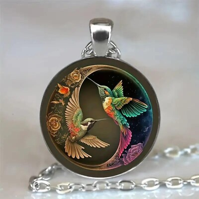 #ad Hummingbird Tai Chi Charm Lucky Pendant Necklace Fashion Colorful Gift Men Women $13.98