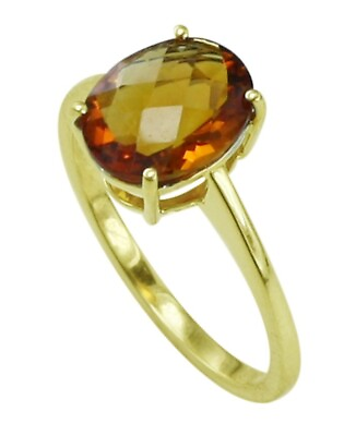 #ad Oval Cut Medira Citrine Solitaire Ring 14k Yellow Gold Ring Christmas Gift $318.75