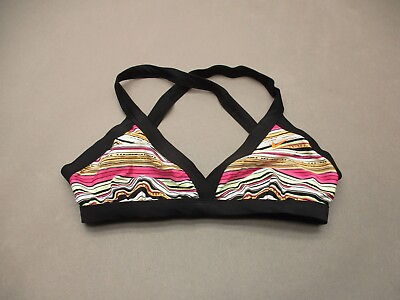 NIKE DRI FIT Size M Womens Multicolor Unlined Wireless Back Close Bikini Top 5N $10.00