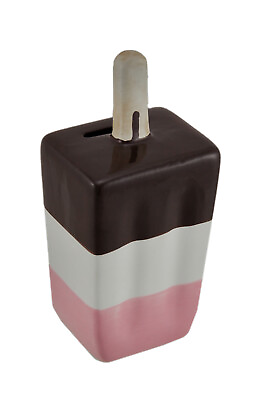 #ad Zeckos Ceramic Neapolitan Ice Cream Pop Kids Coin Bank $24.99